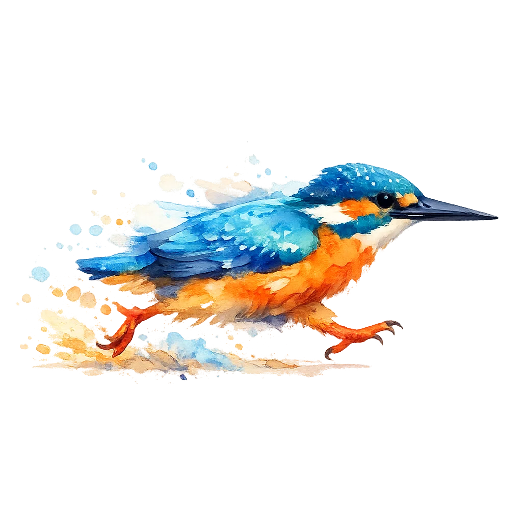 Kingfisher Watercolor Clip Art — free clip art