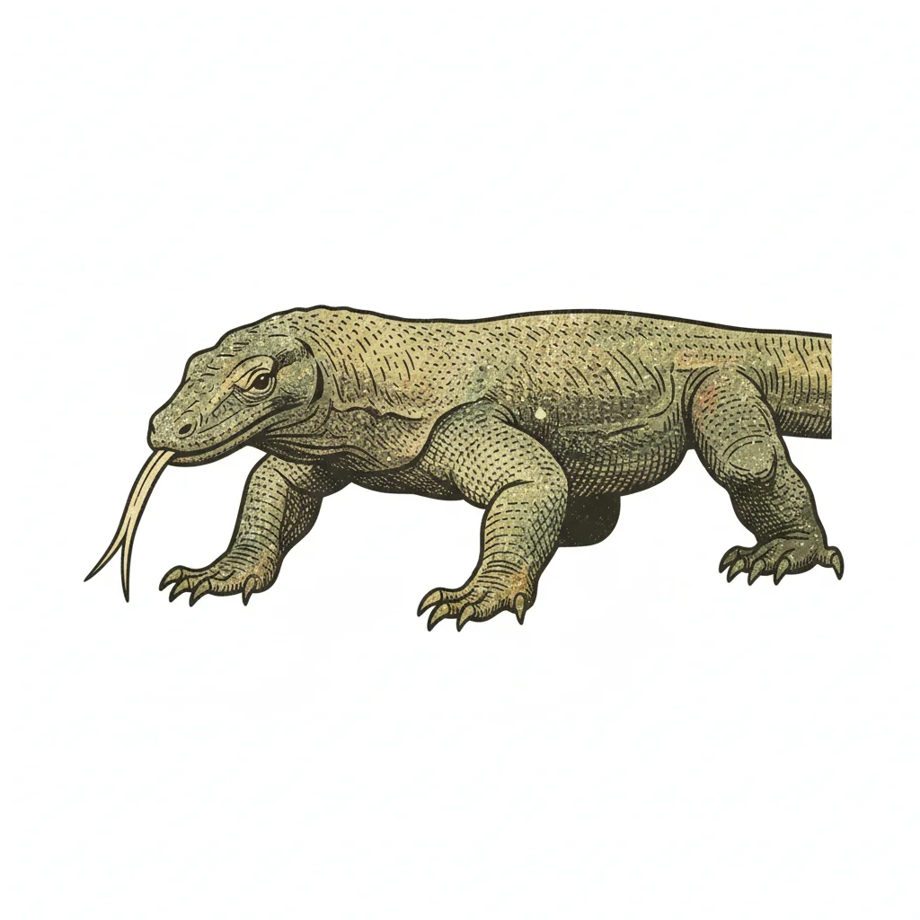 Komodo Dragon Vintage Clip Art — free clip art