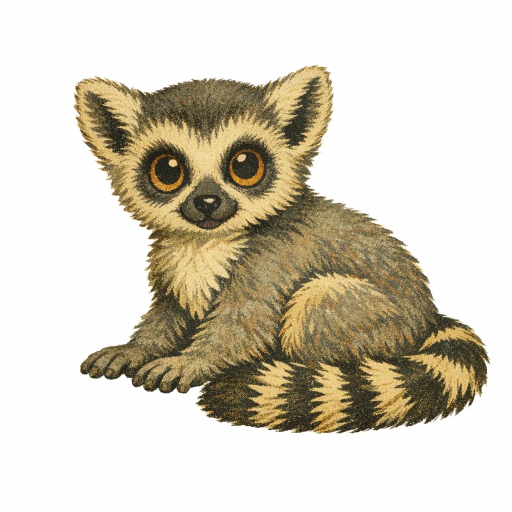 Lemur Vintage Clip Art — free clip art