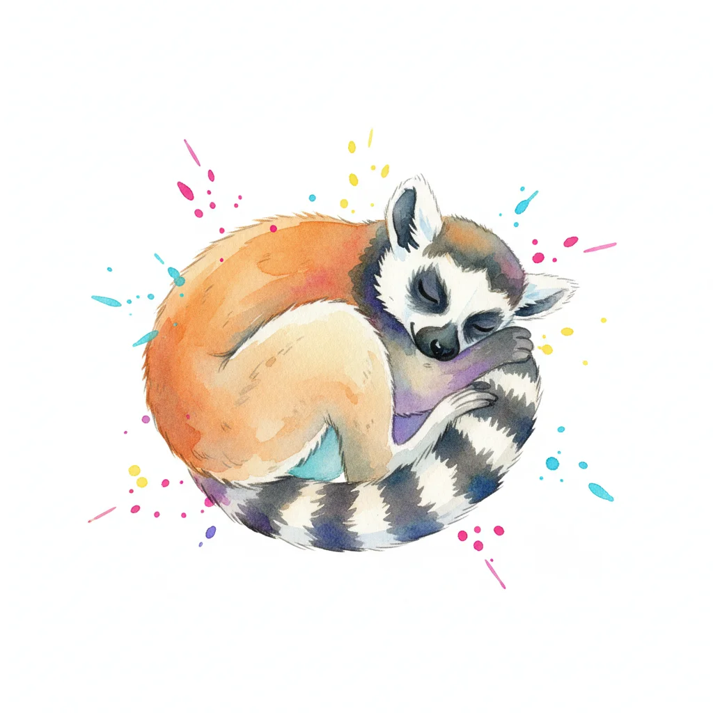 Lemur Watercolor Clip Art — free clip art