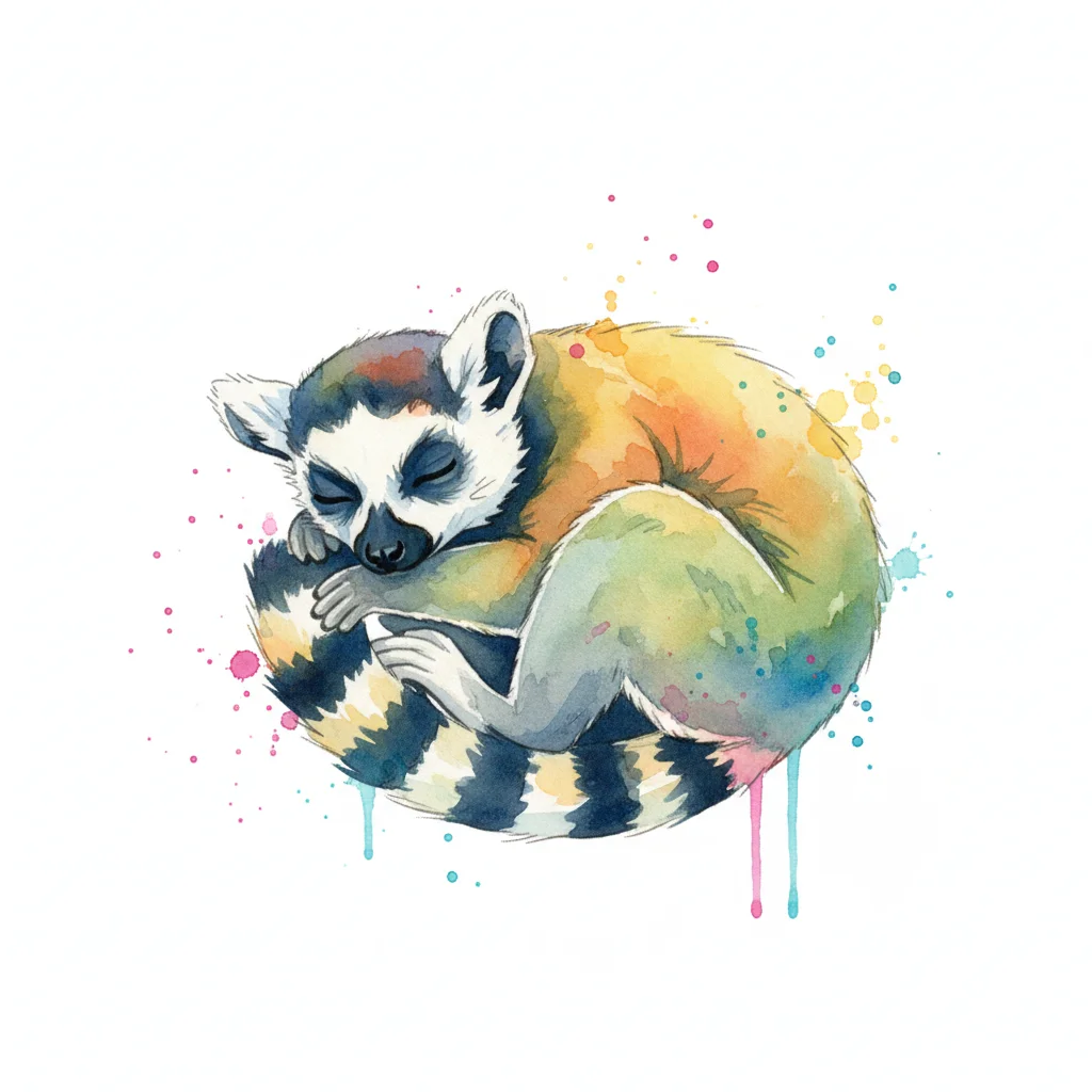 Lemur Watercolor Clip Art — free clip art
