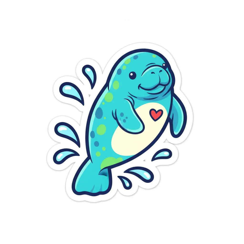 Manatee Sticker Clip Art — free clip art