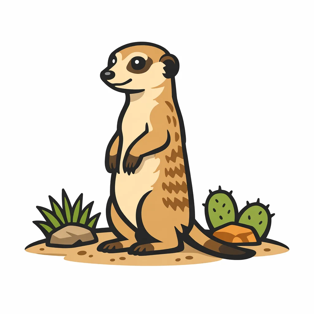 Meerkat Flat Clip Art — free clip art