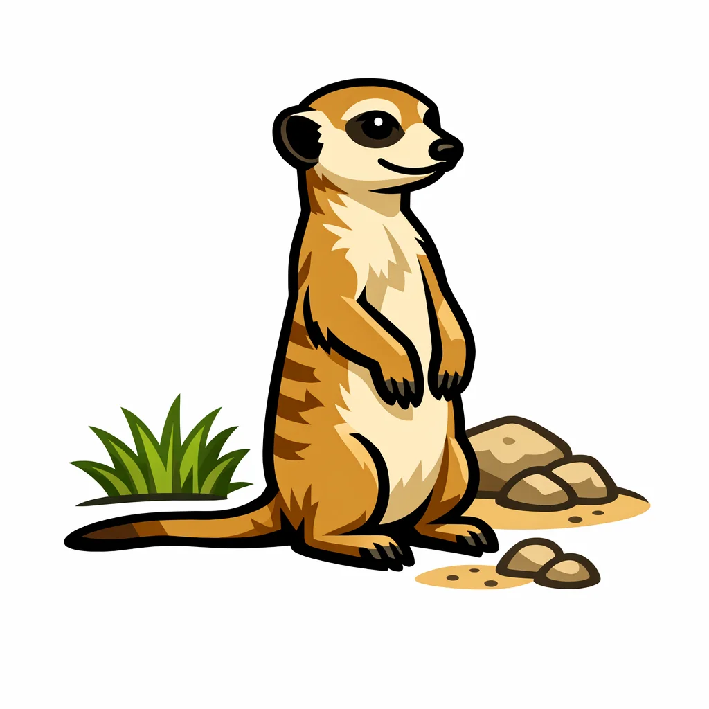 Meerkat Flat Clip Art — free clip art