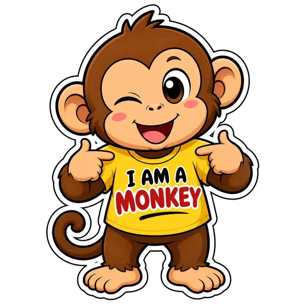 Monkey Trend Sticker — free clip art