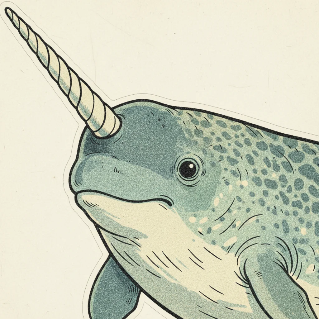 Narwhal Vintage Clip Art — free clip art
