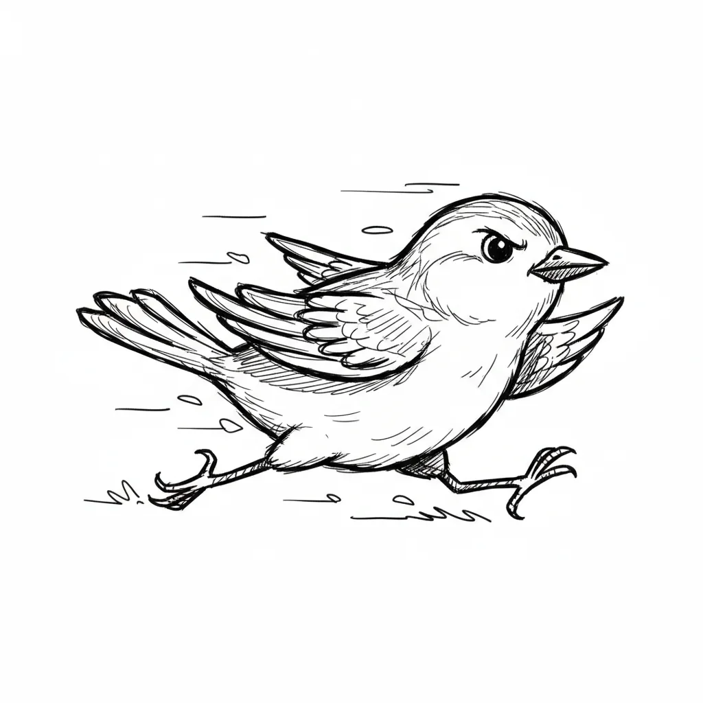 Nightingale Doodle Clip Art — free clip art