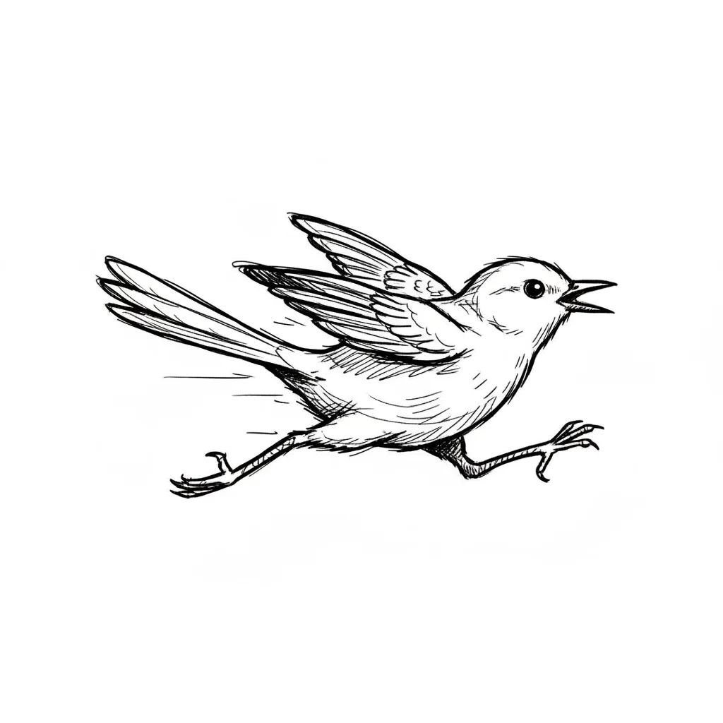Nightingale Doodle Clip Art — free clip art