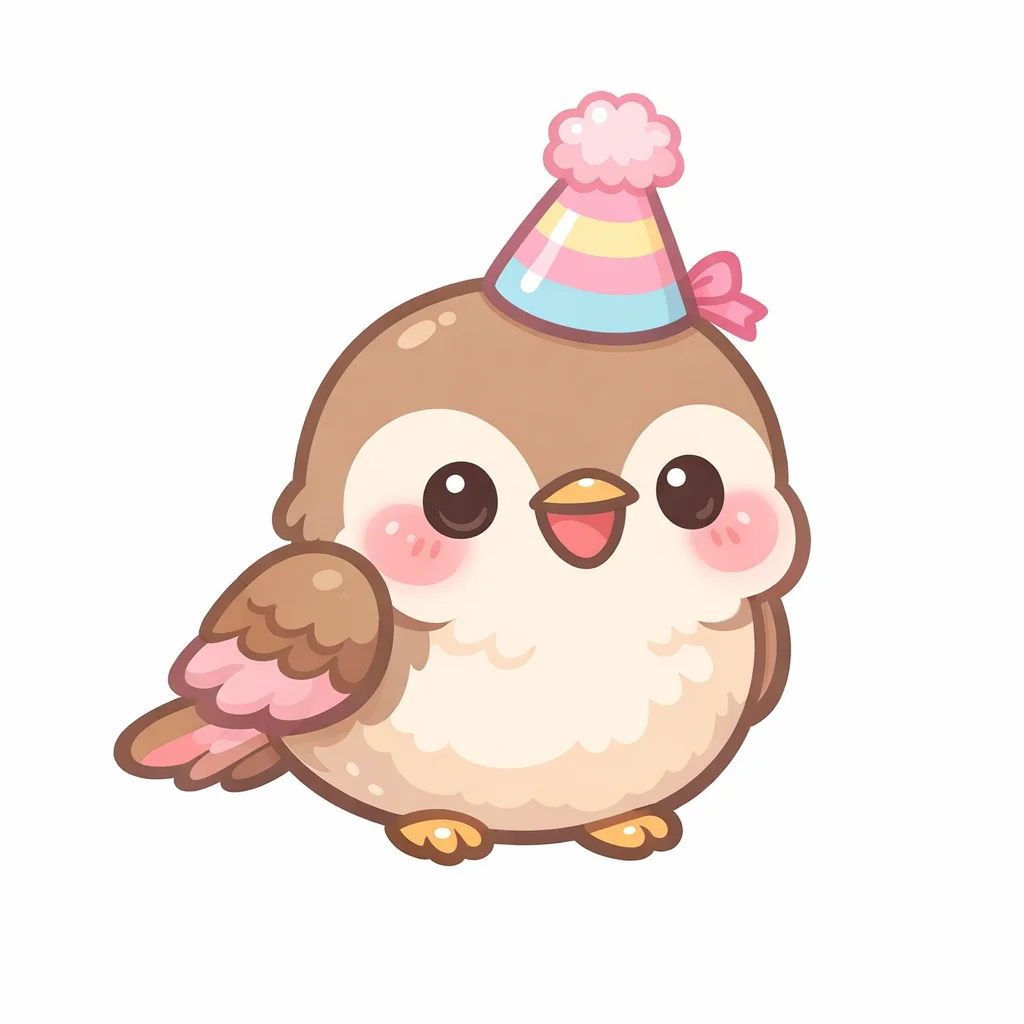 Nightingale Kawaii Clip Art — free clip art