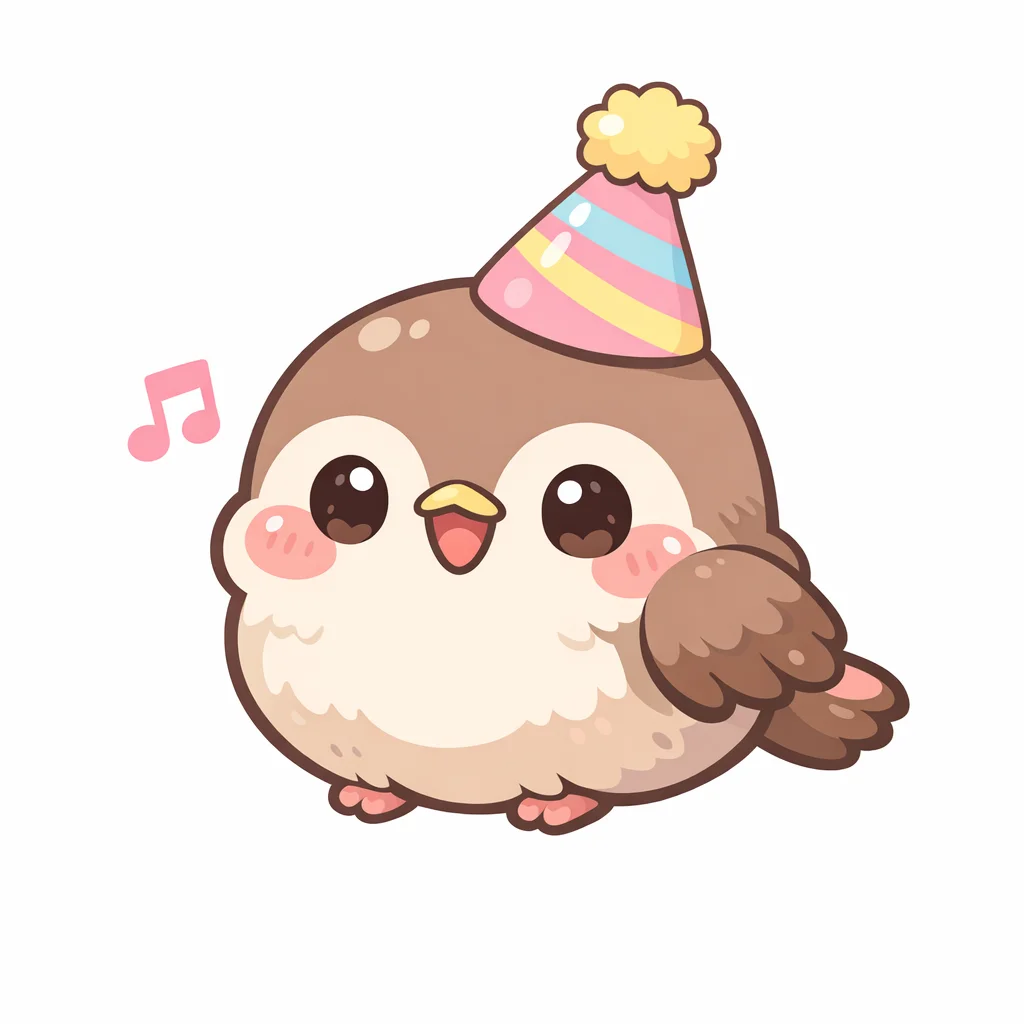 Nightingale Kawaii Clip Art — free clip art