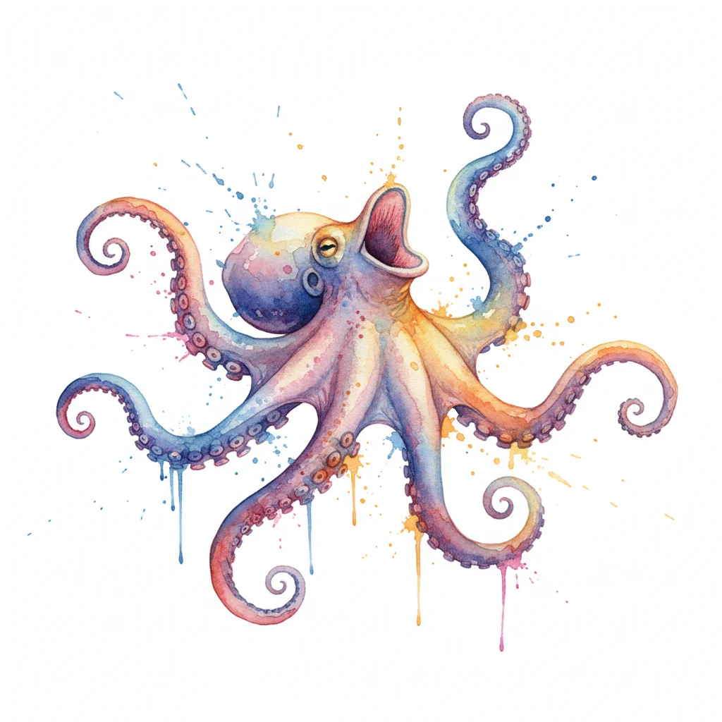 Octopus Watercolor Clip Art — free clip art