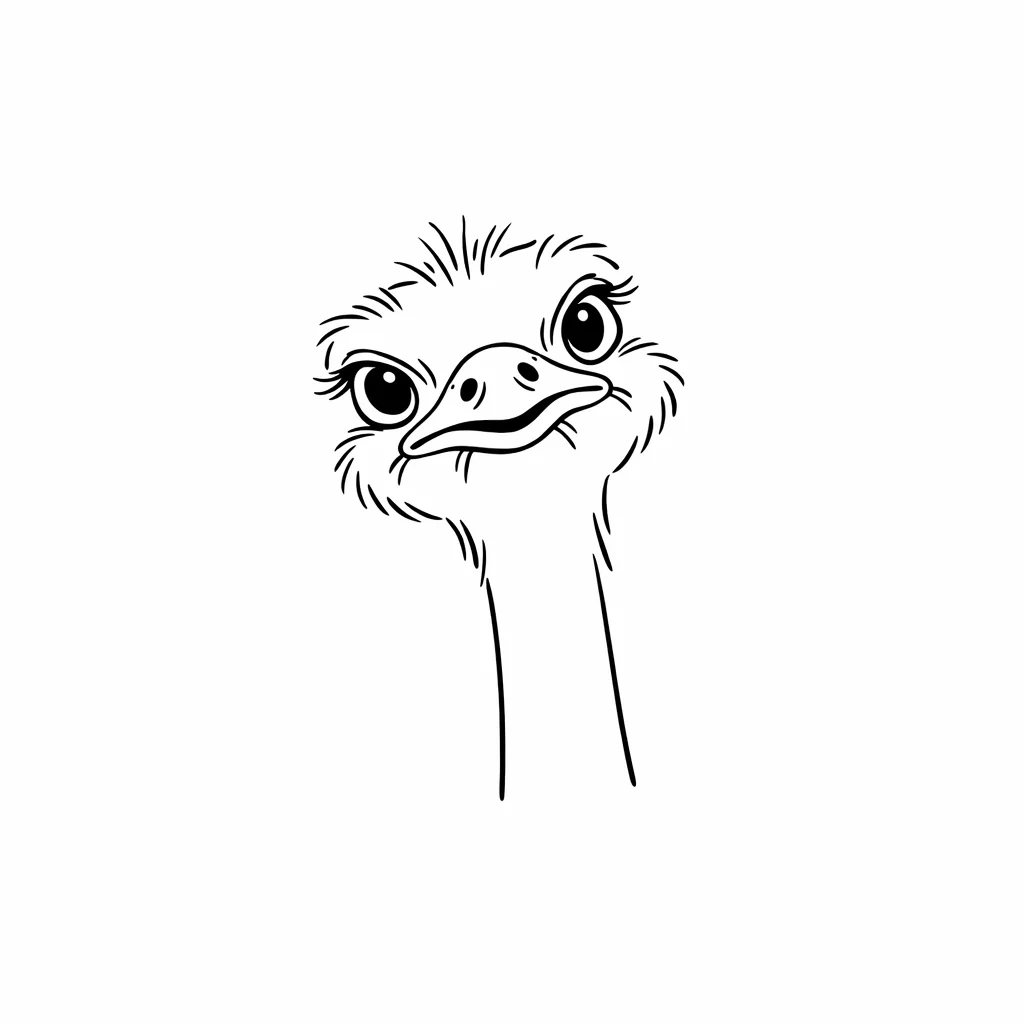 Ostrich Outline Clip Art — free clip art