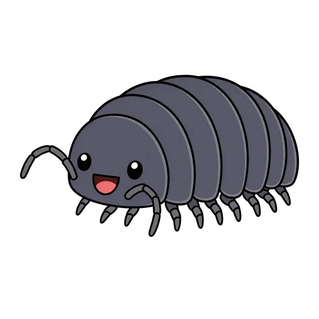 Happy Pillbug — free clip art