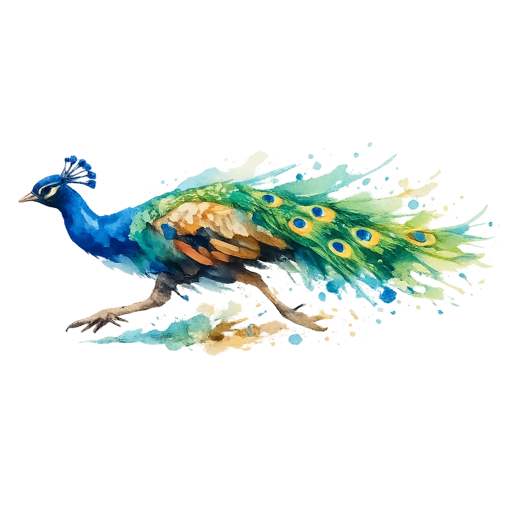 Peacock Watercolor Clip Art — free clip art