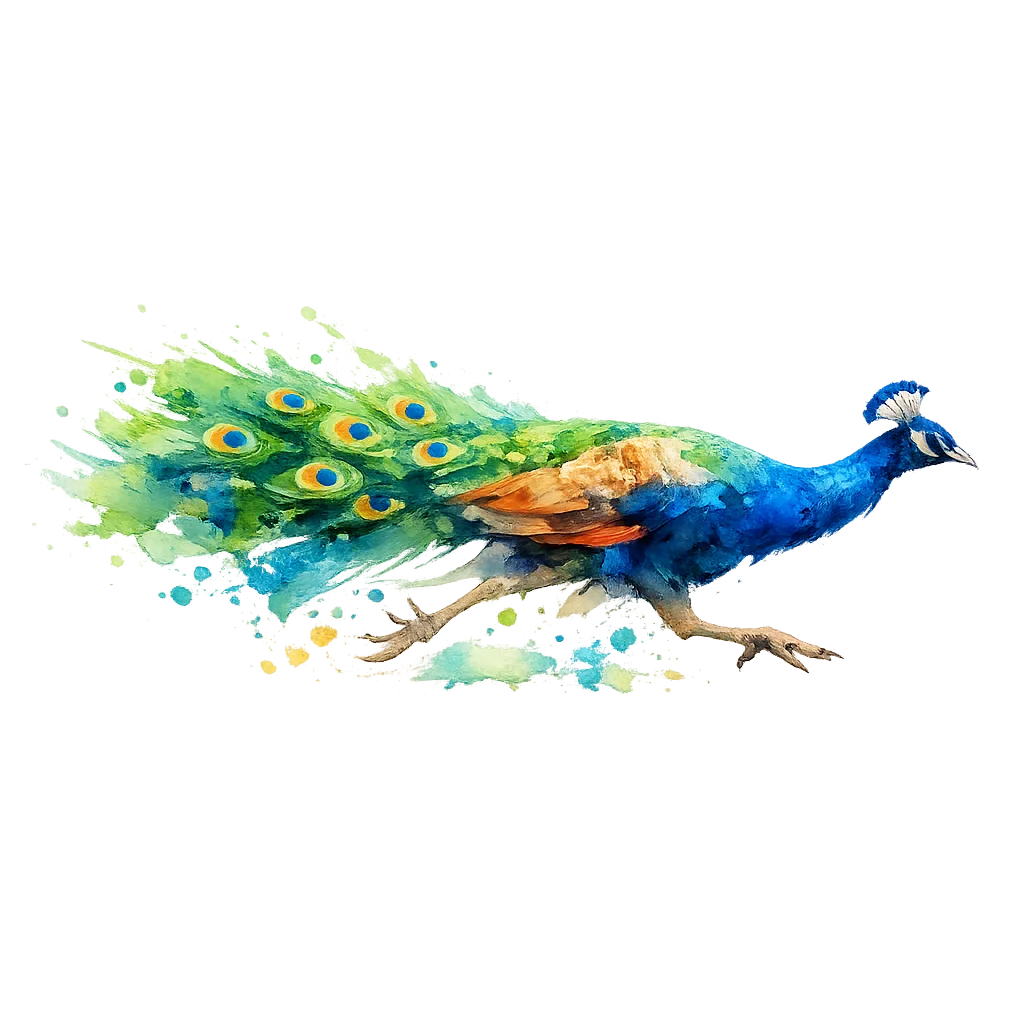 Peacock Watercolor Clip Art — free clip art