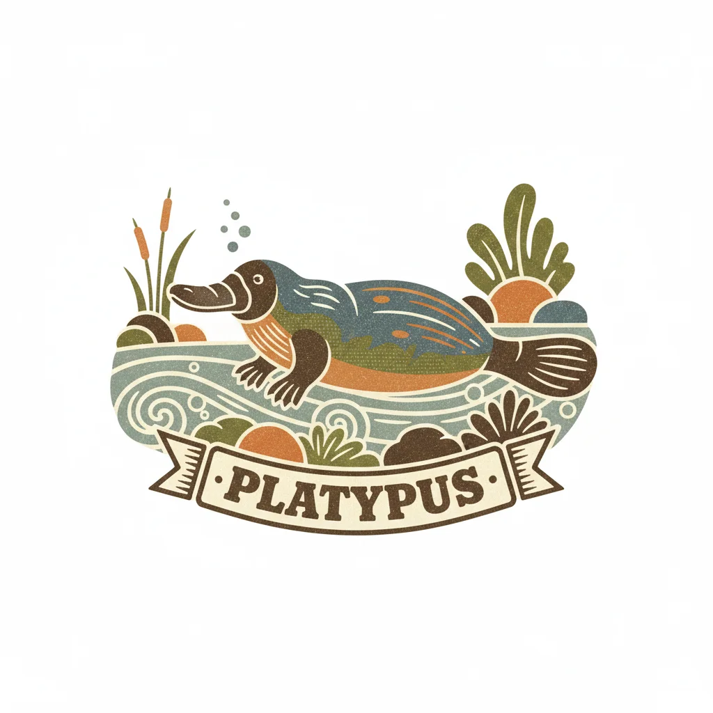 Platypus Vintage Clip Art — free clip art
