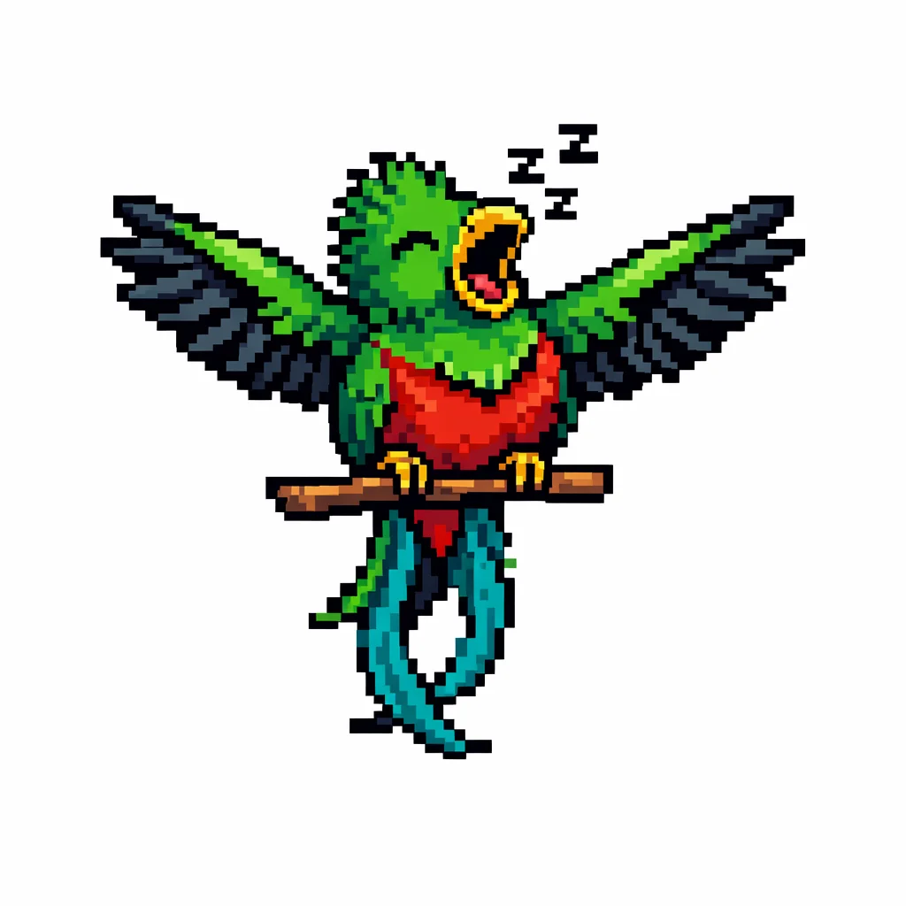 Quetzal Pixel Clip Art — free clip art