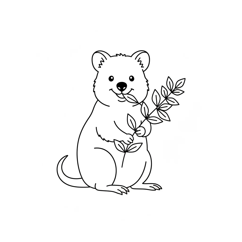 Quokka Outline Clip Art — free clip art