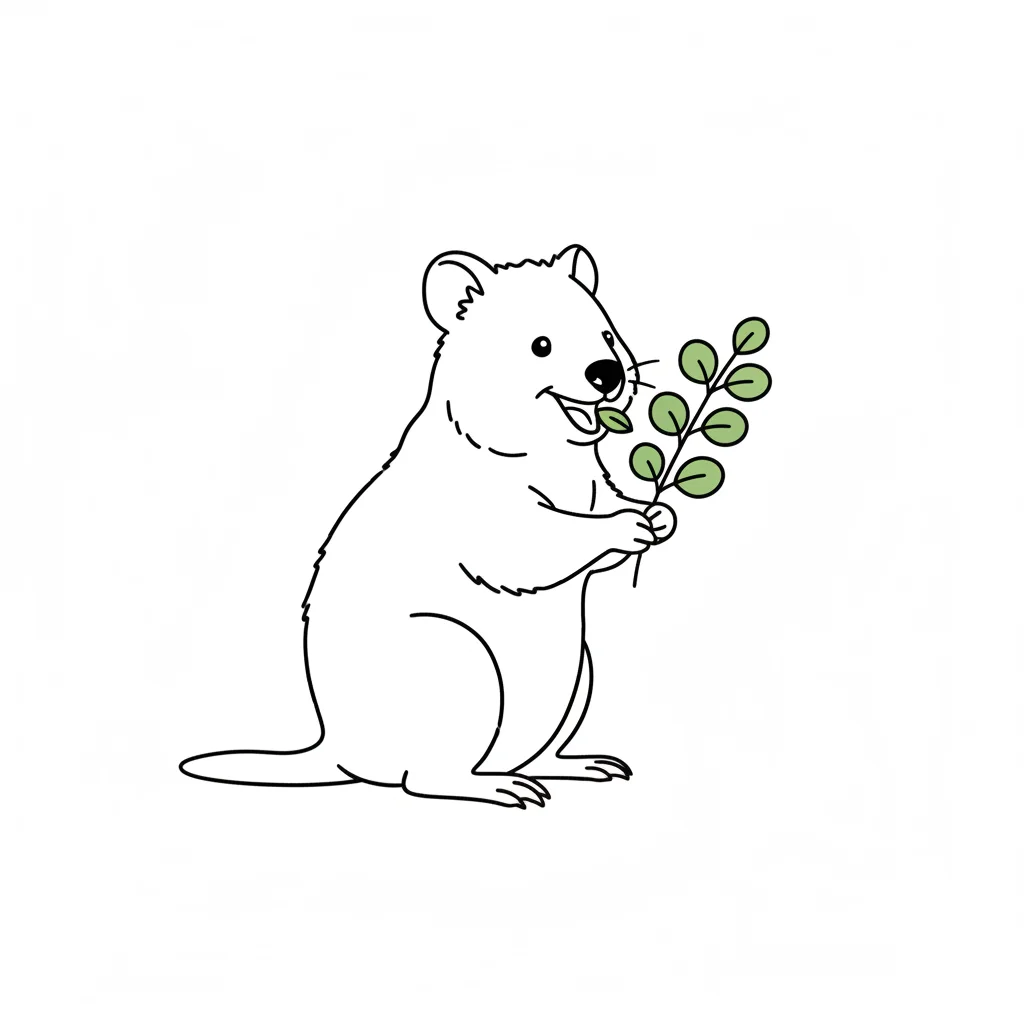 Quokka Outline Clip Art — free clip art