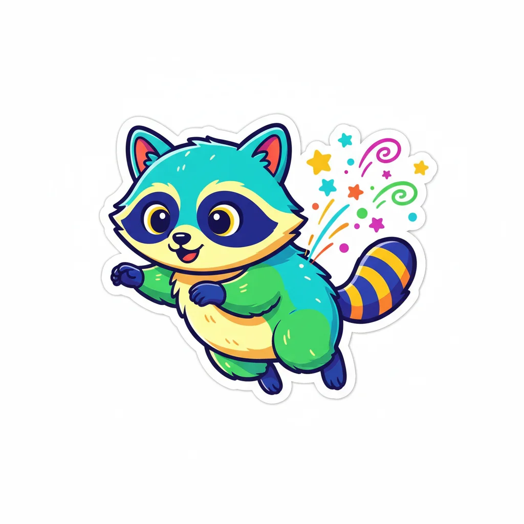 Raccoon Sticker Clip Art — free clip art