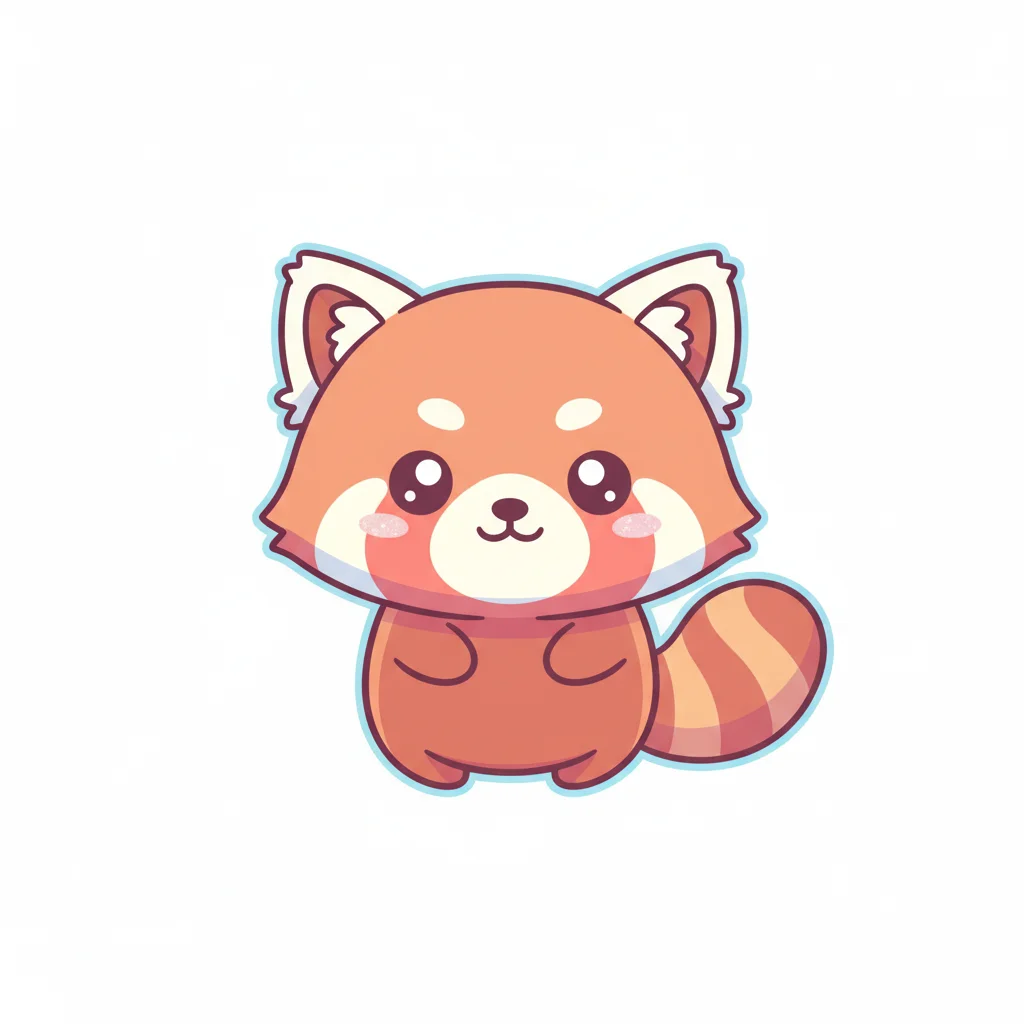 Red Panda Kawaii Clip Art — free clip art