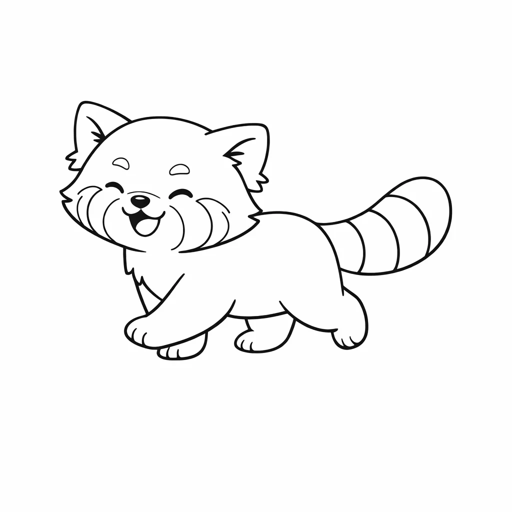 Red Panda Outline Clip Art — free clip art