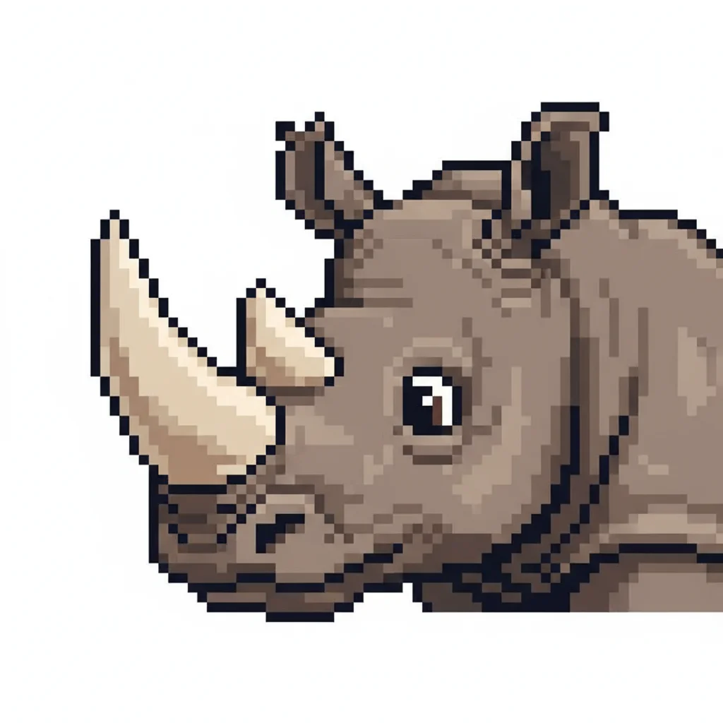 Rhinoceros Pixel Clip Art — free clip art