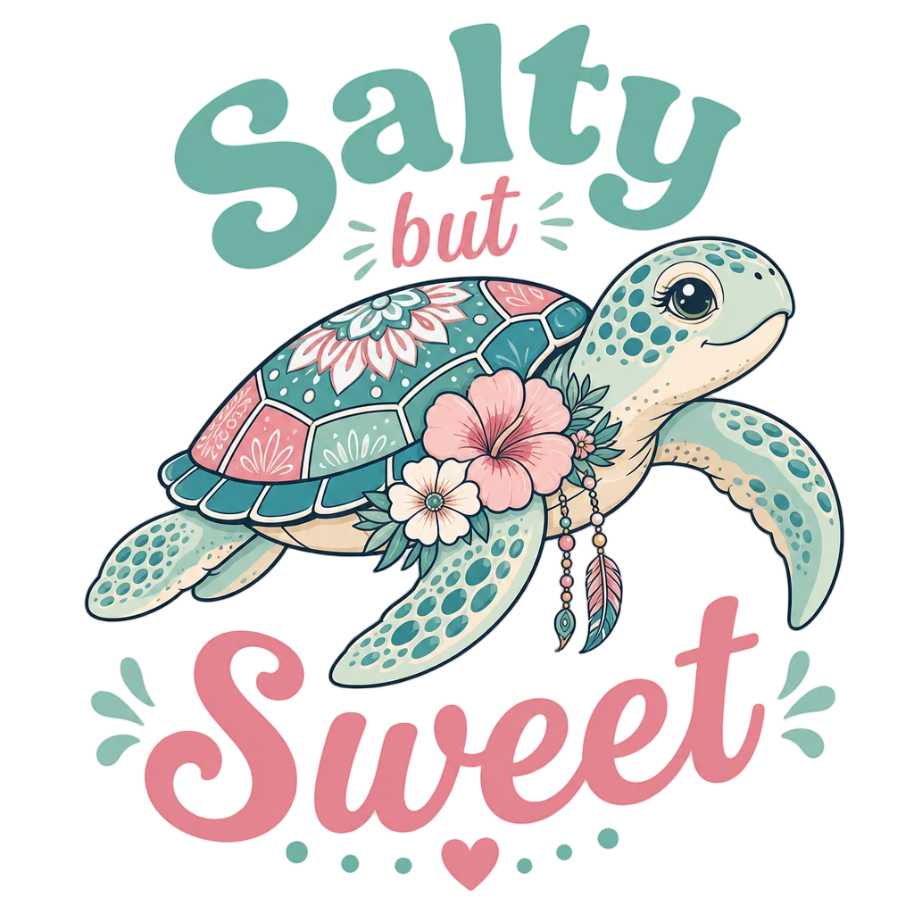 Bohemian Pastel Sea Turtle — free clip art
