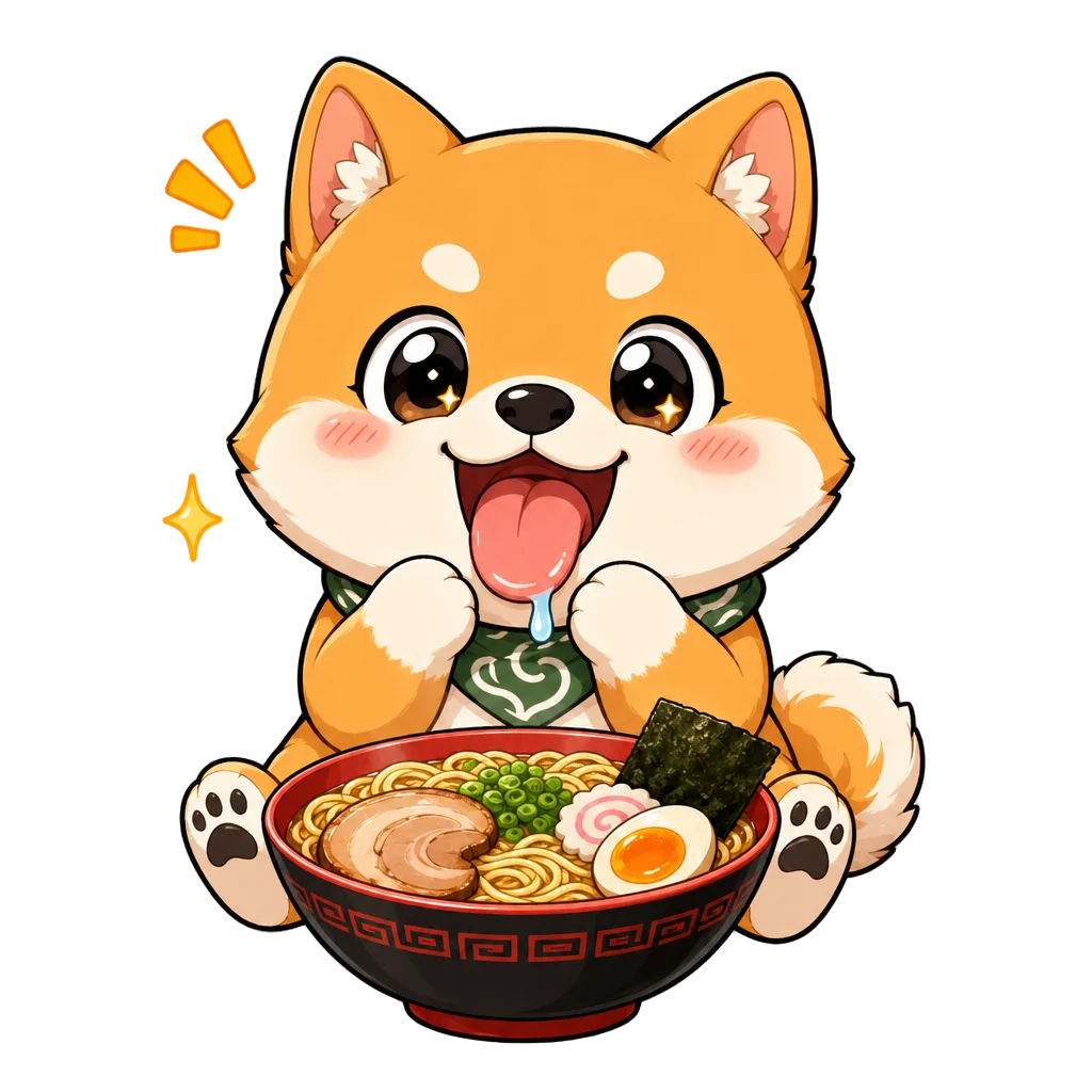 Chibi Shiba Inu Ramen Lover — free clip art