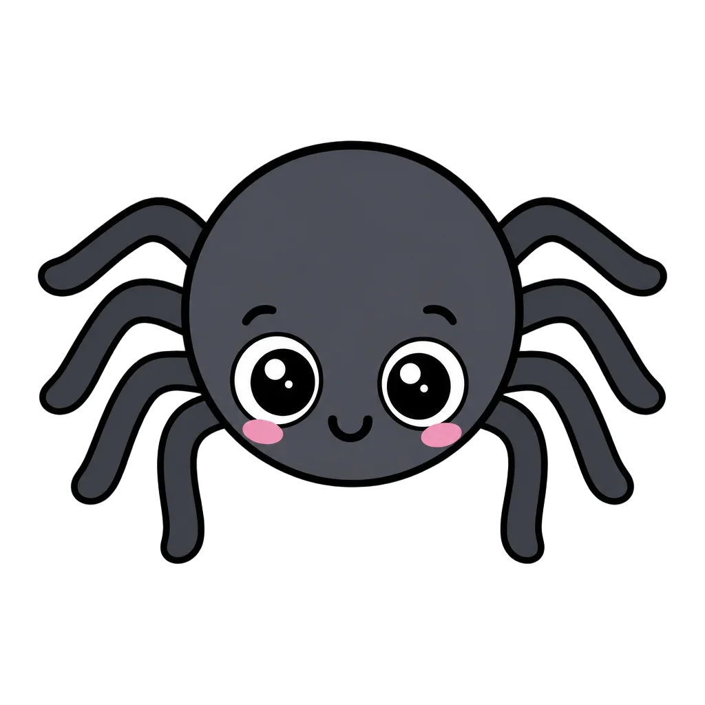 Cute Spider Flat Clipart — free clip art