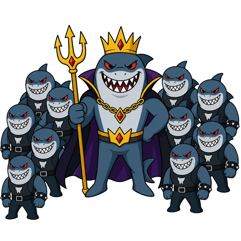 Evil King Shark and Henchmen — free clip art