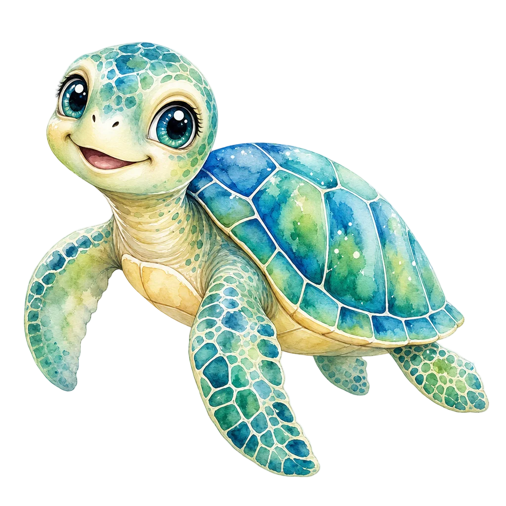 Friendly Cartoon Sea Turtle — free clip art