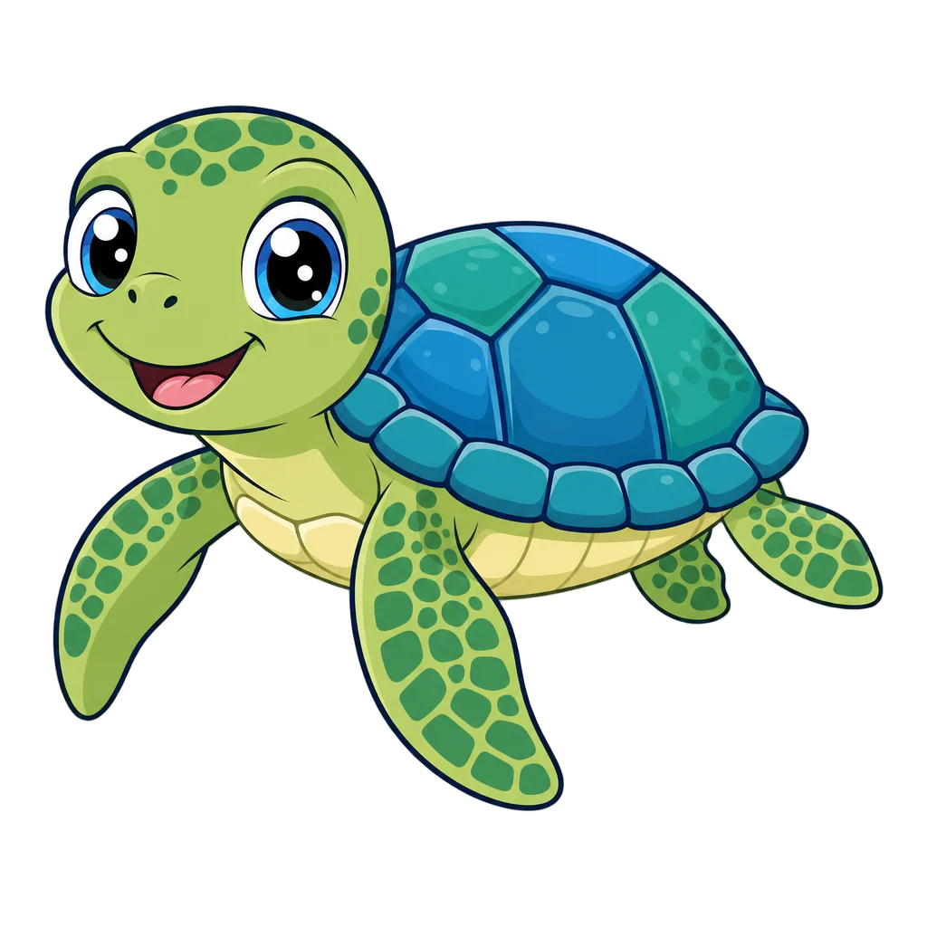 Friendly Cartoon Sea Turtle — free clip art