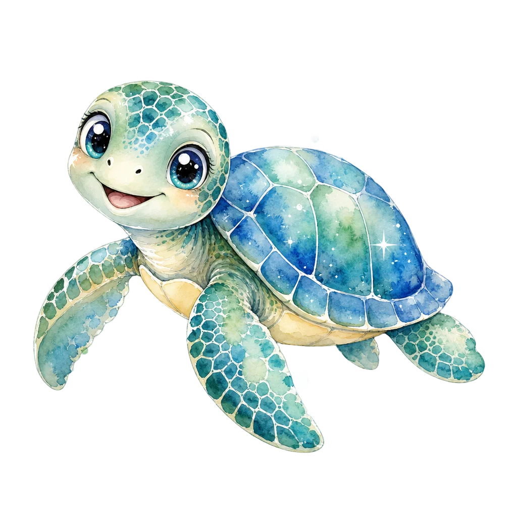 Friendly Cartoon Sea Turtle — free clip art