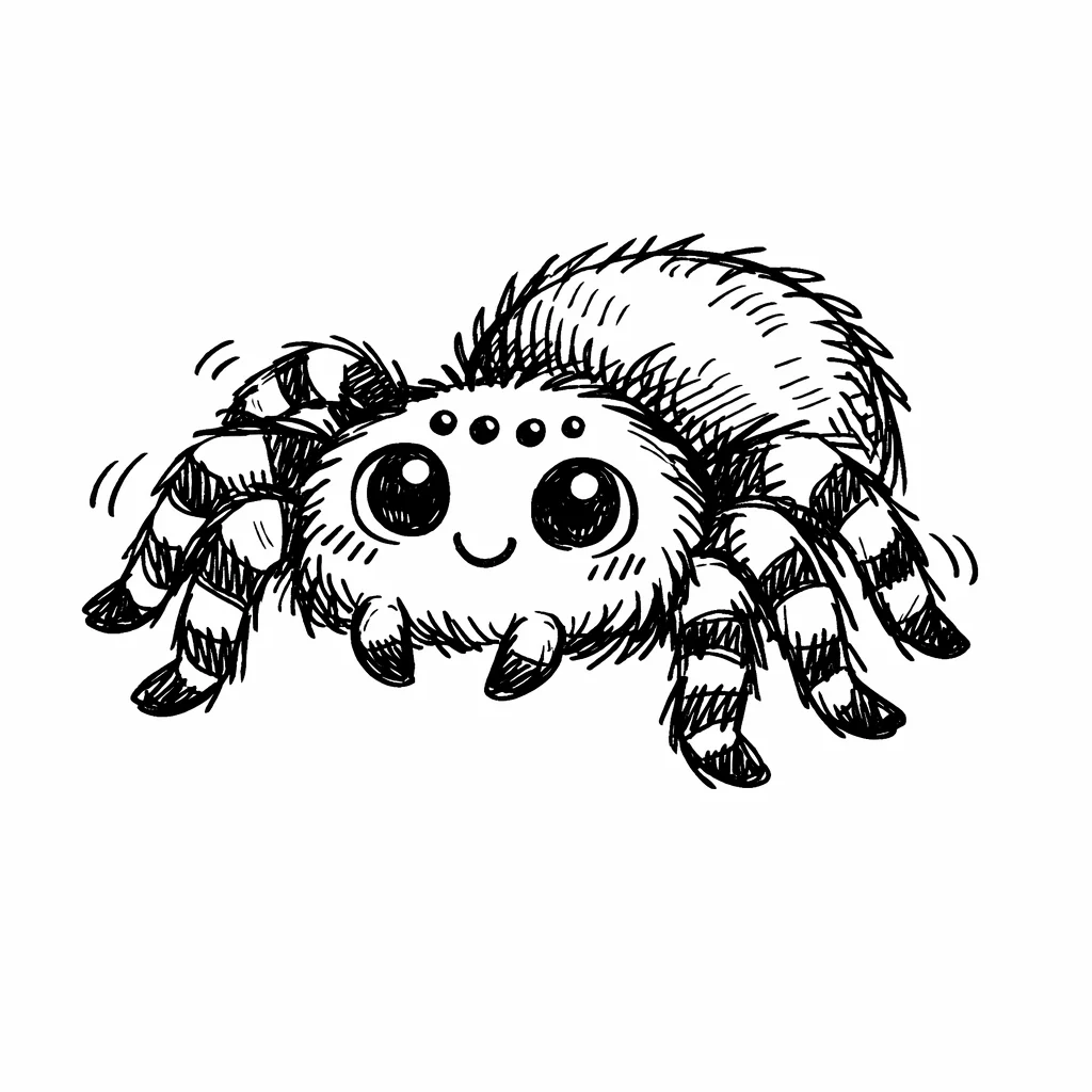 Tarantula Doodle Clip Art — free clip art