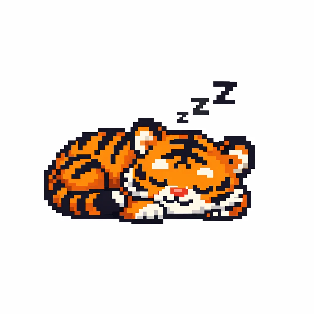 Tiger Pixel Clip Art — free clip art