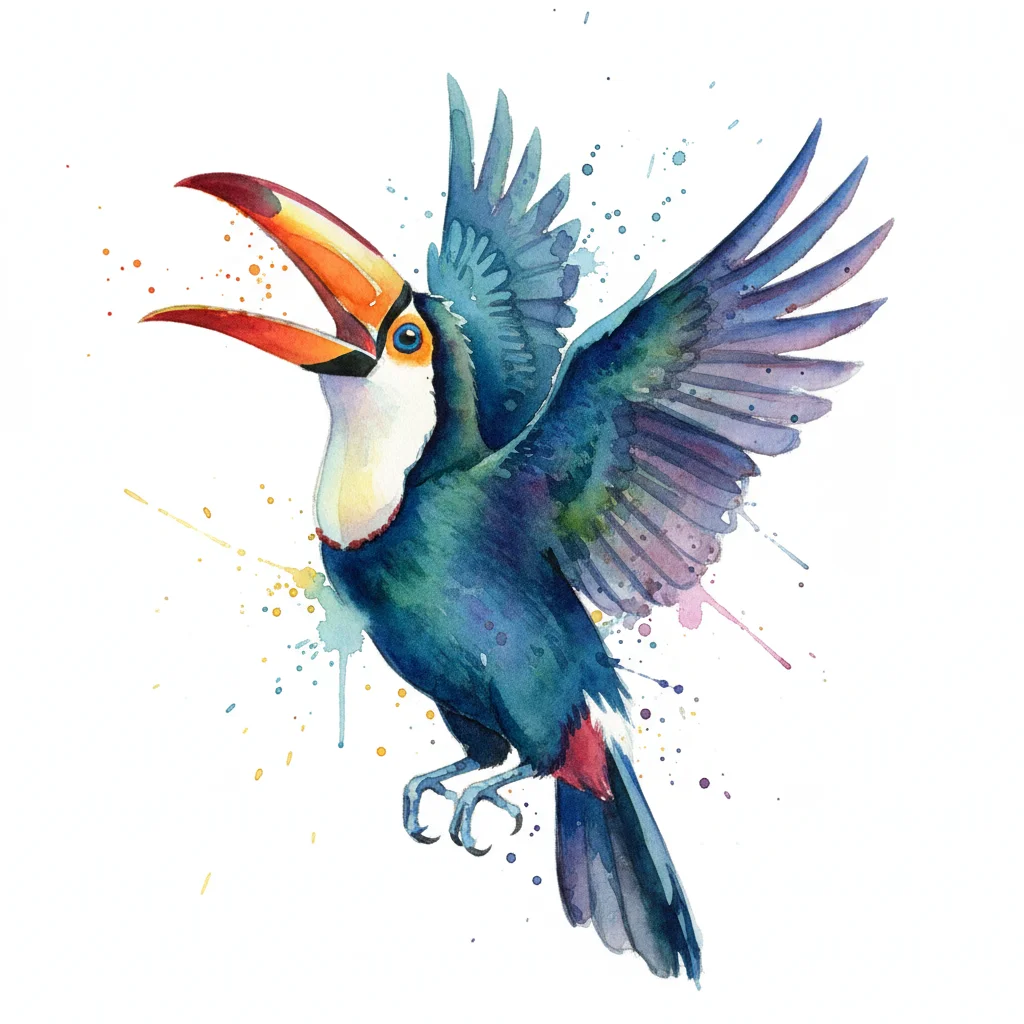 Toucan Watercolor Clip Art — free clip art