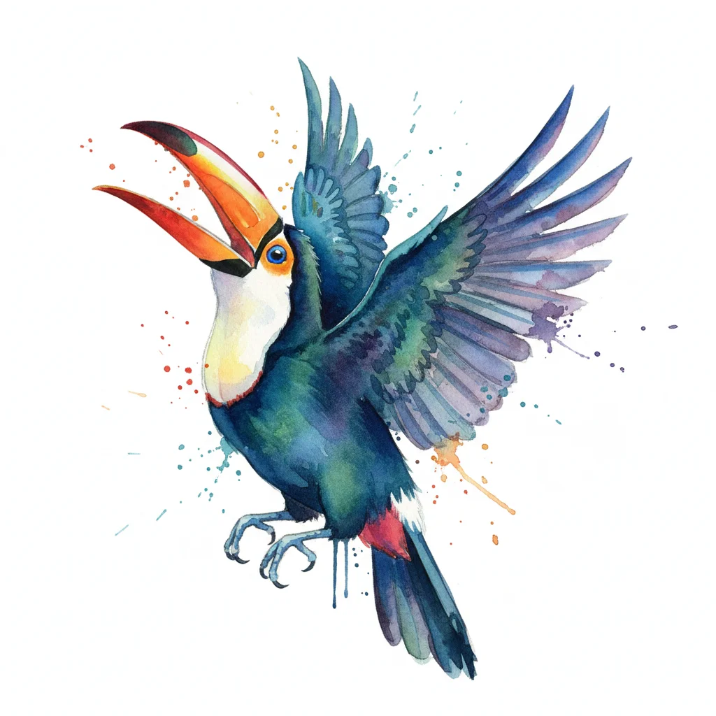 Toucan Watercolor Clip Art — free clip art