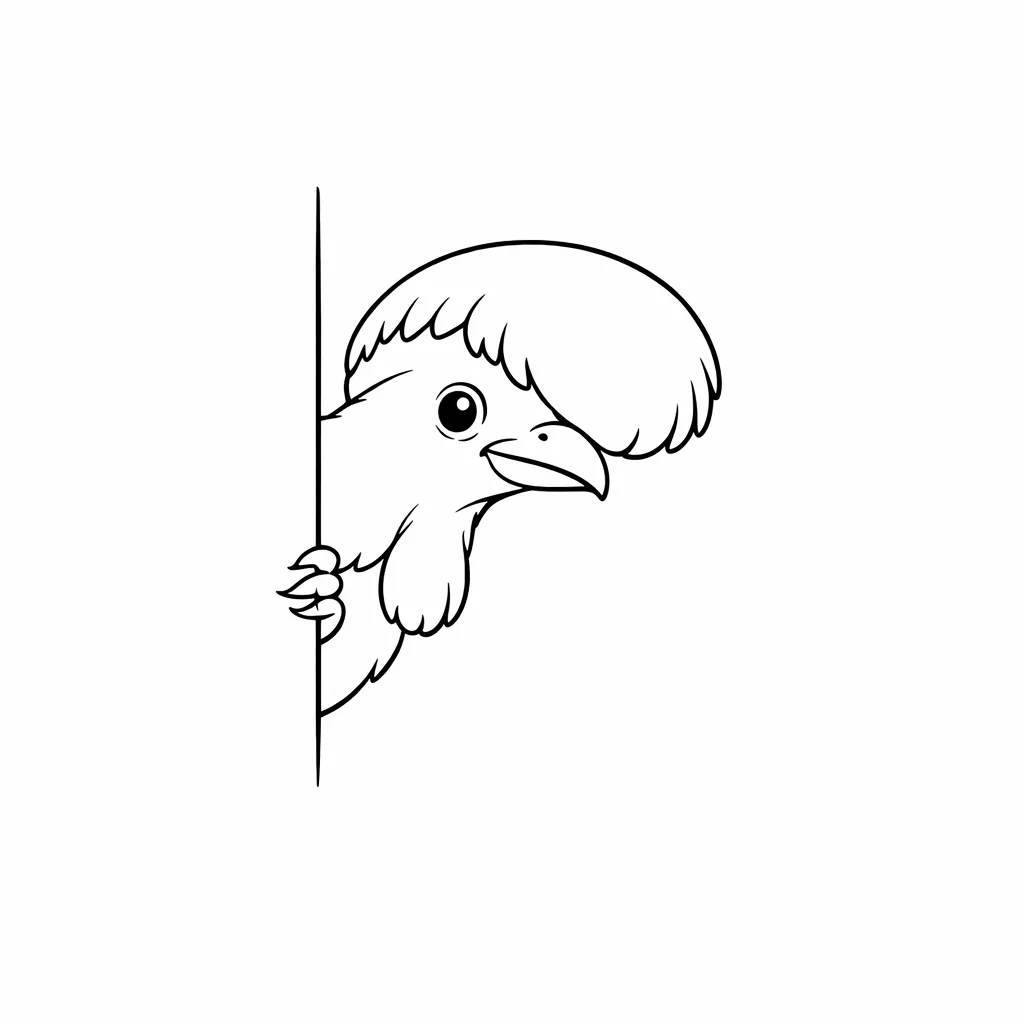 Umbrellabird Outline Clip Art — free clip art
