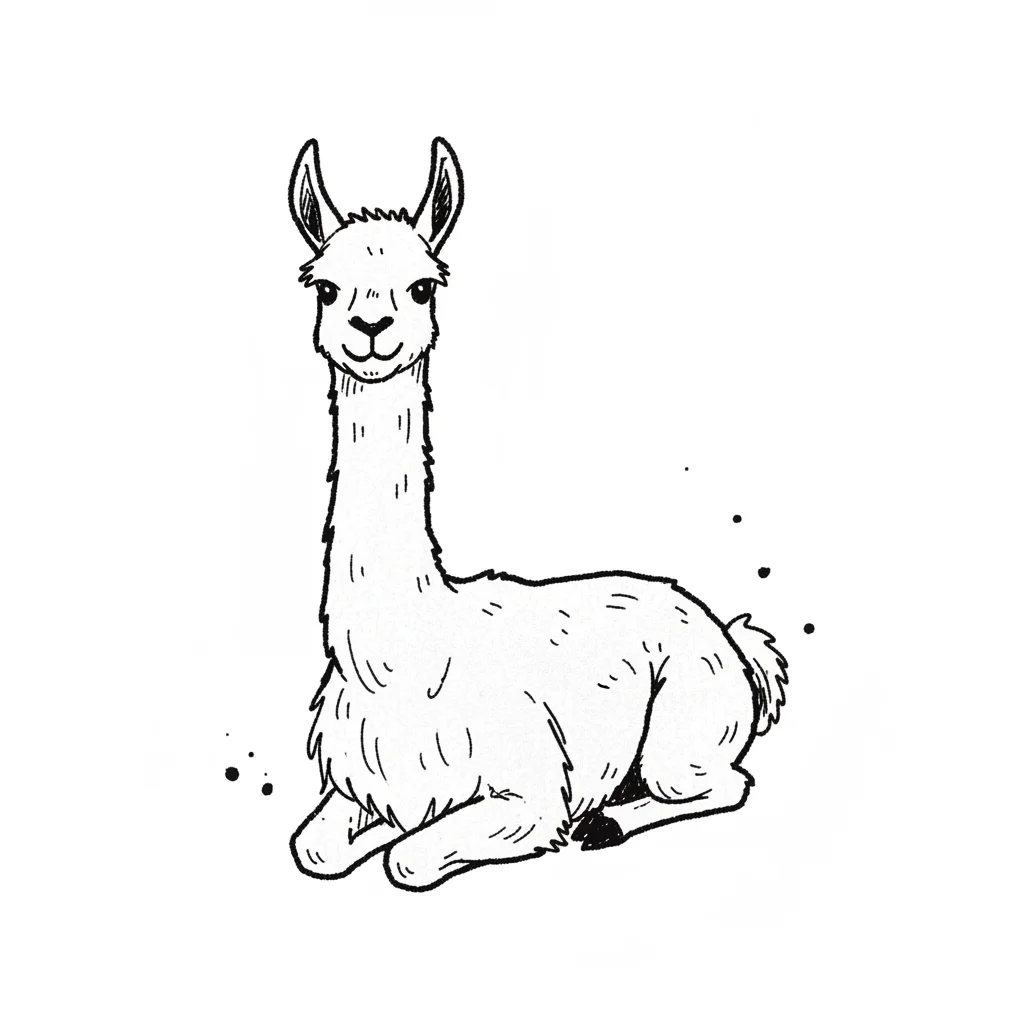 Vicuña Doodle Clip Art — free clip art