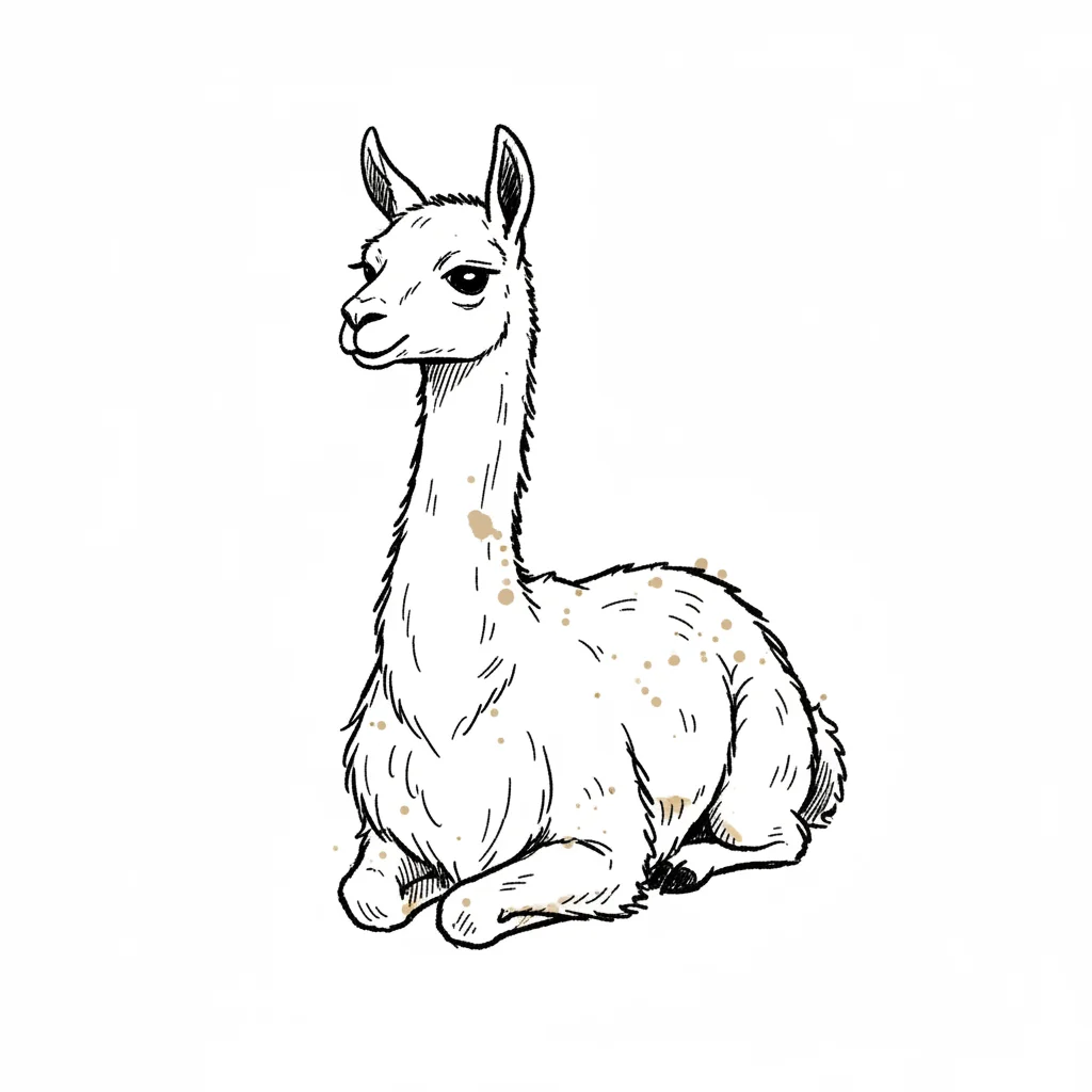 Vicuña Doodle Clip Art — free clip art