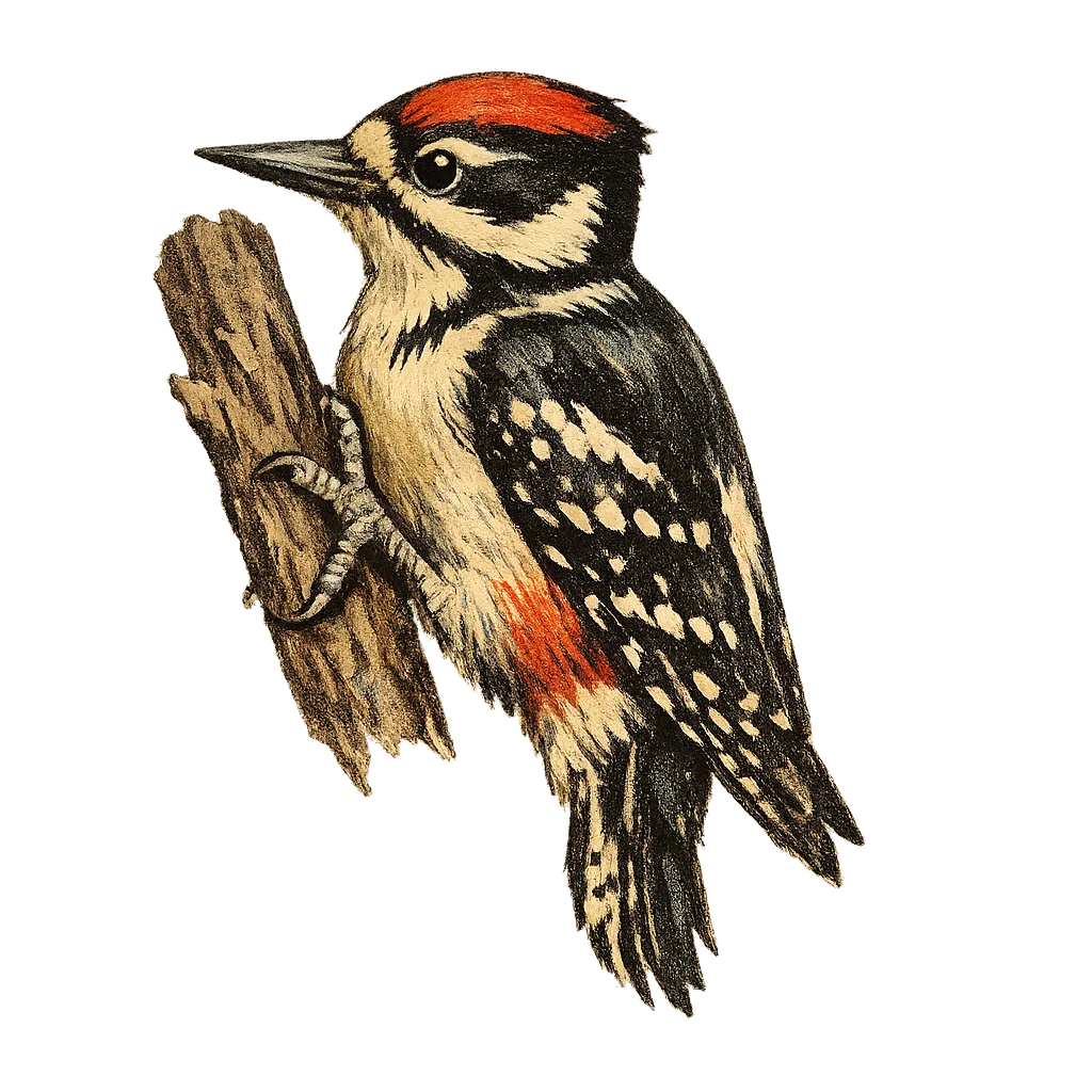 Woodpecker Vintage Clip Art — free clip art