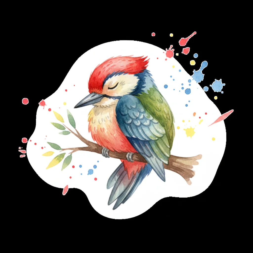 Woodpecker Watercolor Clip Art — free clip art