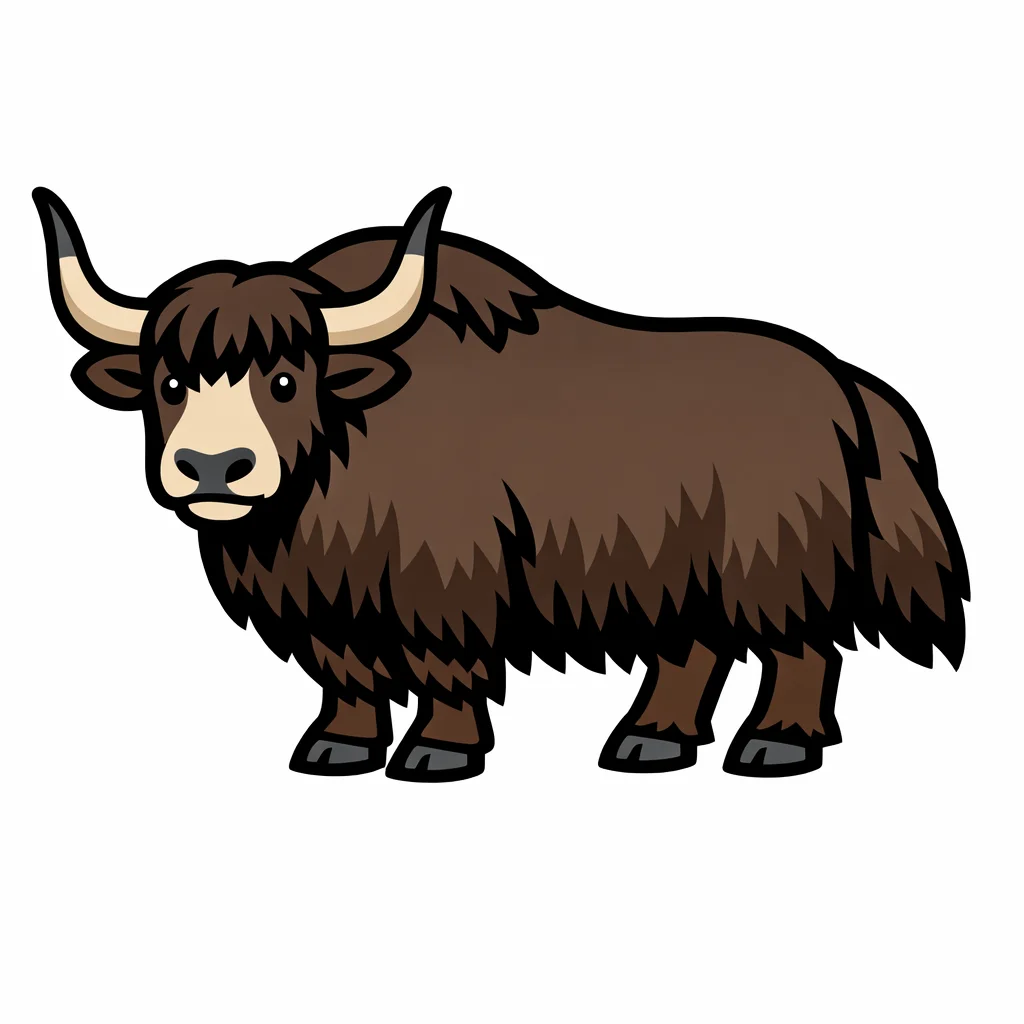 Yak Flat Clip Art — free clip art