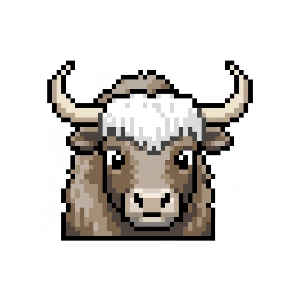 Yak Pixel Clip Art — free clip art