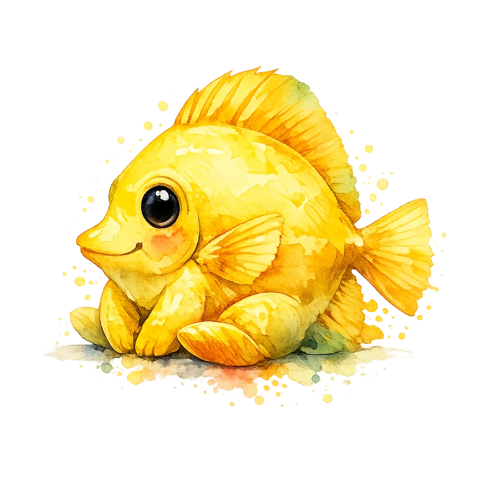 Yellow Tang Watercolor Clip Art — free clip art