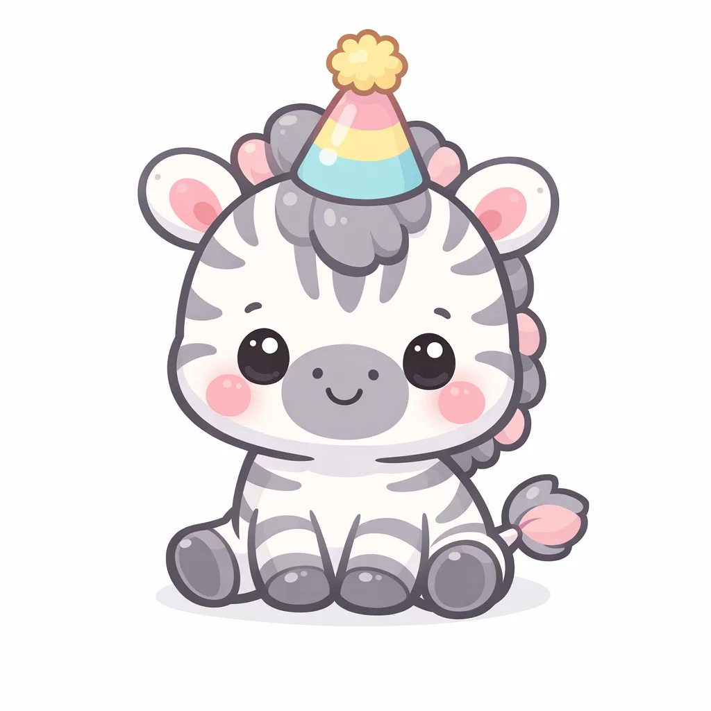 Zebra Kawaii Clip Art — free clip art