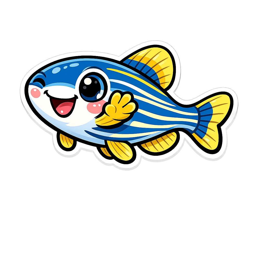 Zebrafish Sticker Clip Art — free clip art