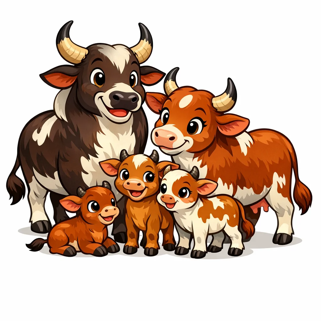 Zebu Cartoon Clip Art — free clip art