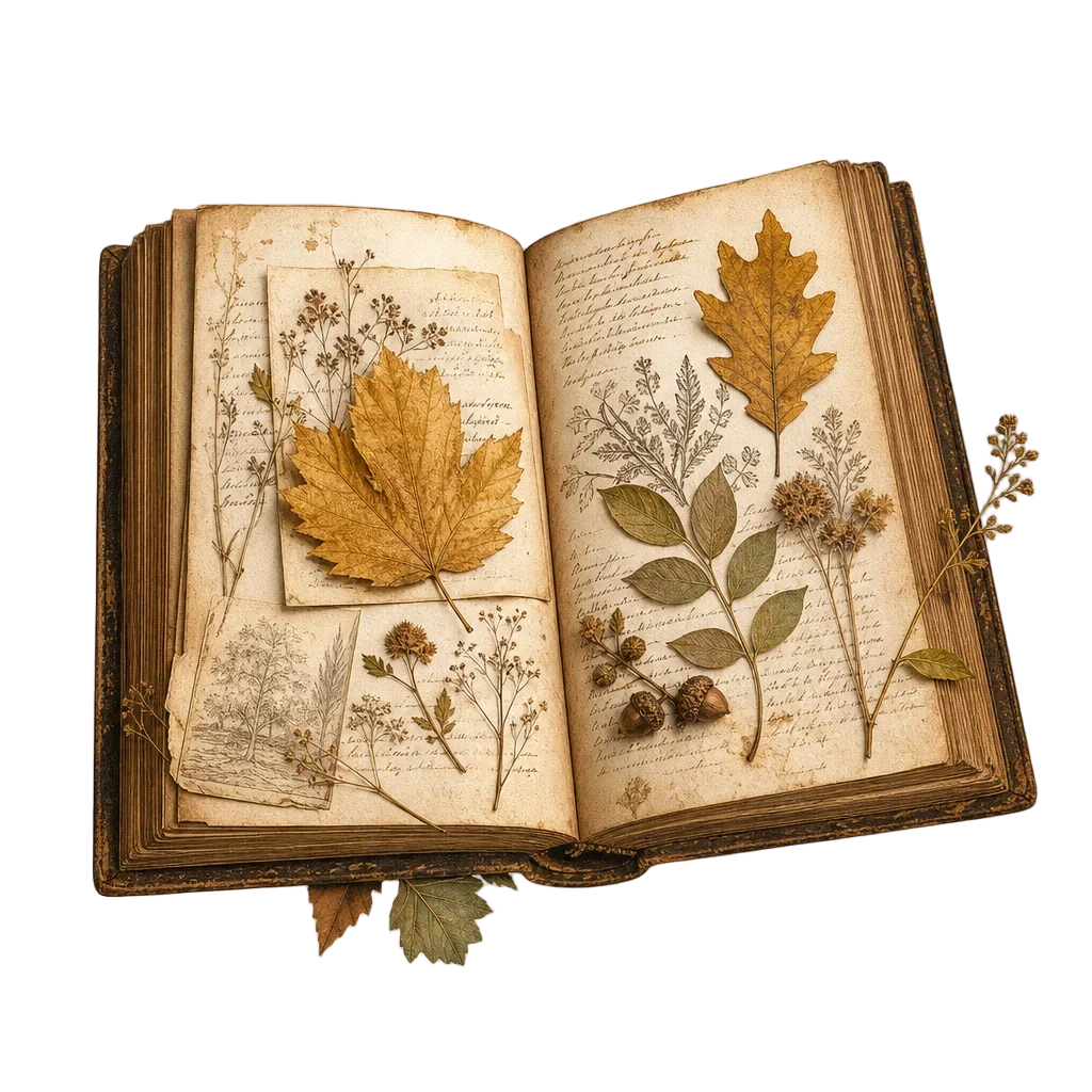 Autumn Library Vintage Clipart Bundle — free clip art